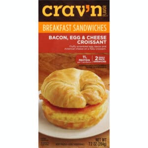 Crav'n Flavor Bacon  Egg & Cheese Croissant Breakfast Sandwiches Single Pack 2 ea