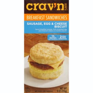 Crav'n Flavor Sausage  Egg & Cheese Biscuit Breakfast Sandwiches Single Pack 2 ea