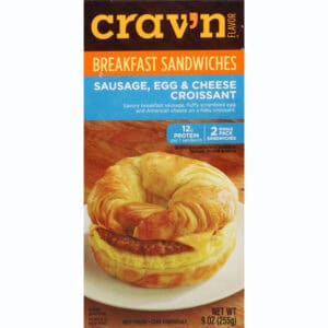 Crav'n Flavor Sausage  Egg & Cheese Croissant Breakfast Sandwiches Single Pack 2 ea