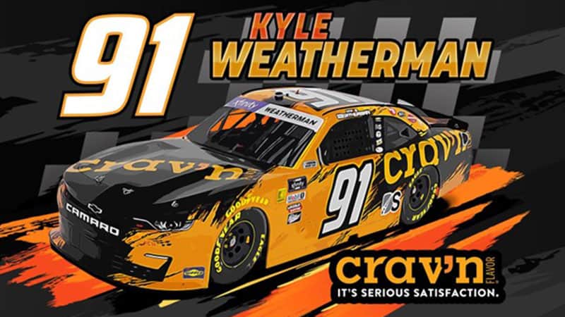 kyle weatherman 91 car cravn flavor sponsorship