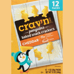 Crav'n Flavor Penguins Cheddar Baked Snack Crackers 12 ea