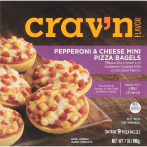 Crav'n Flavor Pepperoni & Cheese Pizza Bagels Mini 9 ea