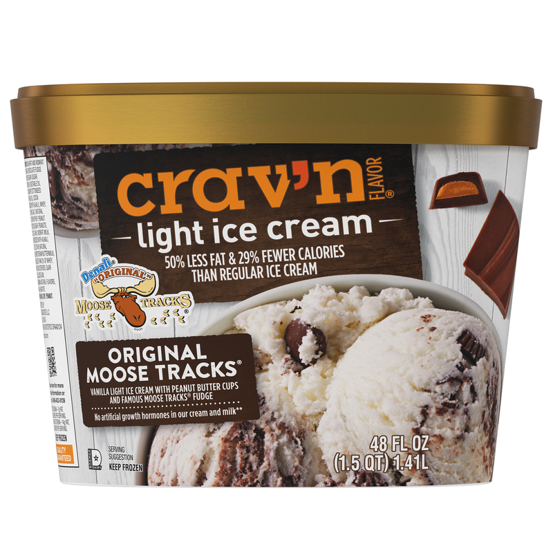 Crav'n Flavor Original Moose Tracks Light Ice Cream 48 Fl Oz