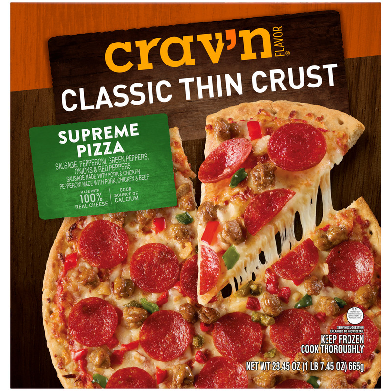 Crav'n Flavor Classic Thin Crust Supreme Pizza 23.45 oz
