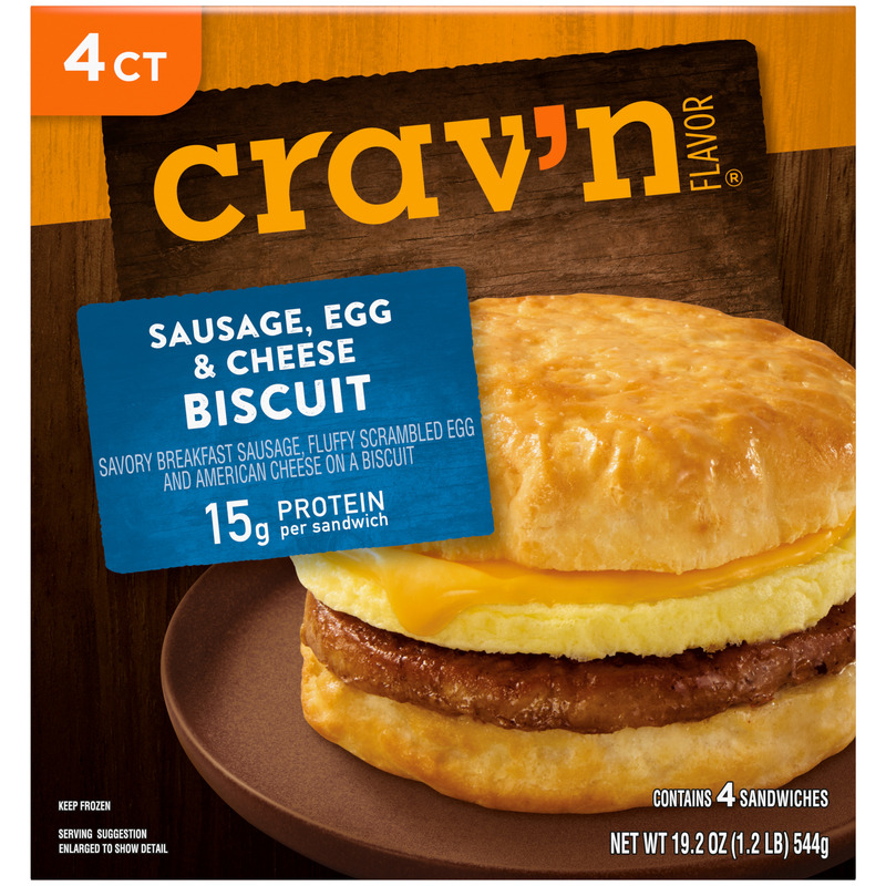 Crav’n Flavor Biscuit Sausage  Egg & Cheese Sandwiches 4 Each