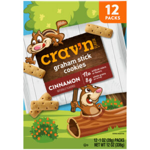 Crav'n Flavor Cinnamon Graham Stick Cookies 12 - 1 oz Packs