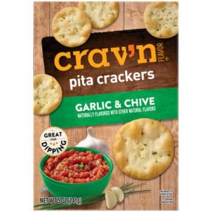 Crav'n Flavor Garlic & Chive Pita Crackers 5 oz