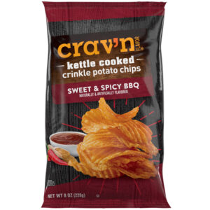 Crav'n Flavor Kettle Cooked Crinkle Sweet & Spicy BBQ Potato Chips 8 oz