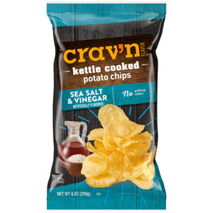 Crav'n Flavor Kettle Cooked Sea Salt & Vinegar Potato Chips 8 oz