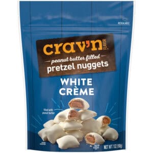 Crav'n Flavor Peanut Butter Filled White Creme Pretzel Nuggets 7 oz