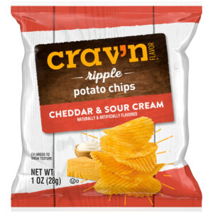 Crav'n Flavor Ripple Cheddar & Sour Cream Potato Chips 1 oz