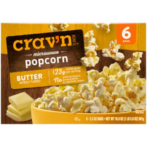Crav'n Flavor Butter Microwave Popcorn 6 - 3.3 oz Bags