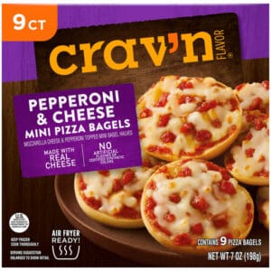 Crav'n Flavor Pepperoni & Cheese Mini Pizza Bagels 9 Each