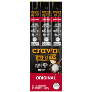 Crav'n Flavor Zero Sugar Original Beef Sticks 24 - 1 oz Sticks