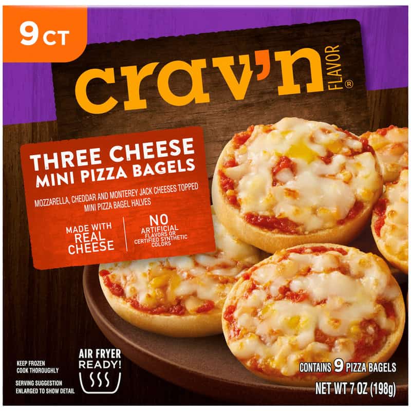 Crav’n Flavor Three Cheese Mini Pizza Bagels 9 Each